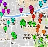 Map of Dublin history highlights